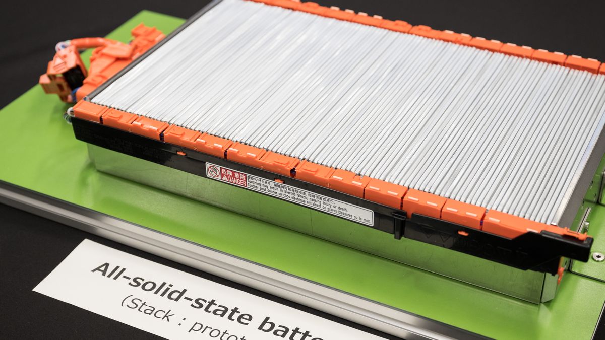 A photo of a Toyota solid state electric vehicle battery