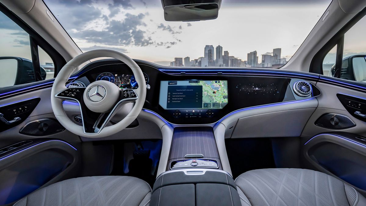 The Mercedes-Benz EQS dashboard.